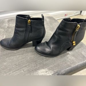 Franco Sarto black leather booties size 6.5.